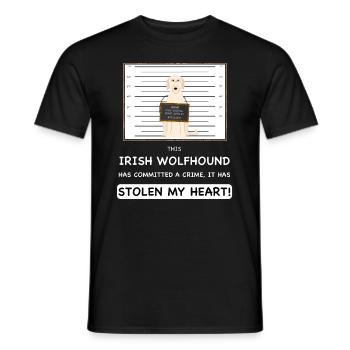 Irish Wolfhound Mugshot - Männer T-Shirt - Schwarz - Vorne - AI Model Male 178 light (178cm)