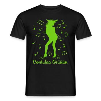 Cordula dance party costume green Mallorca Carnival - Men's T-Shirt - black - Front - AI Model Male 178 light (178cm)