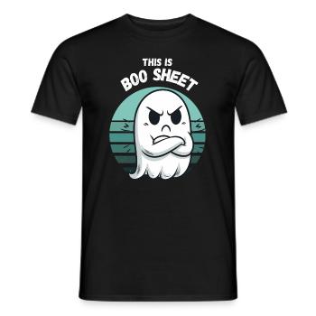 Halloween Ghost Ghost Bullshit Pun Funny - Men's T-Shirt - black - Front - AI Model Male 178 light (178cm)