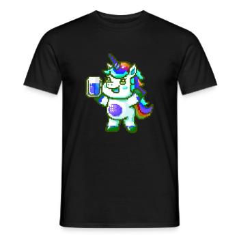 Fête de la bière de licorne Célébrer coloré - T-shirt homme - noir - Devant - AI Model Male 178 light (178cm)
