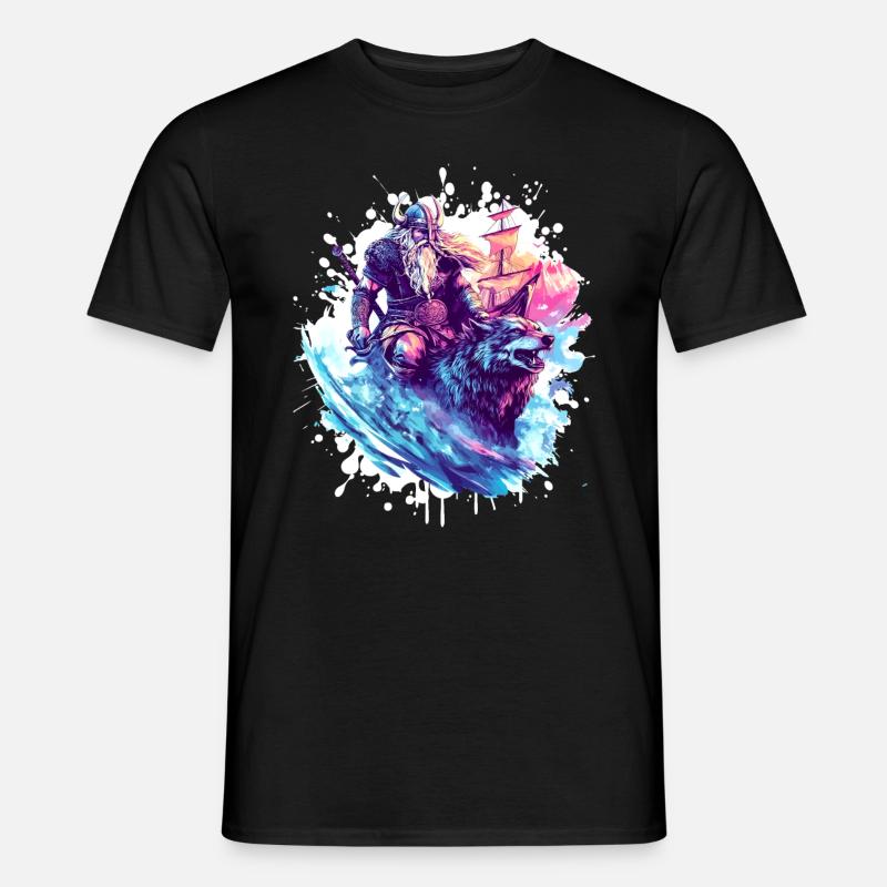 Viking Wolf Warrior Valhalla - Men’s T-shirt - black