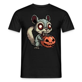 Eichhörnchen Halloween Lustig Zombie - Männer T-Shirt - Schwarz - Vorne - AI Model Male 178 light (178cm)