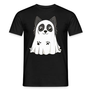 Border Collie Hund Halloween Lustig Geist - Männer T-Shirt - Schwarz - Vorne - AI Model Male 178 light (178cm)