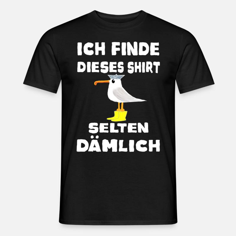 Möwe Spruch Moin Funshirt Geschenk Idee lustig - Männer T-Shirt - Schwarz