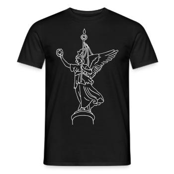 La statue dorée de Victoria - T-shirt homme - noir - Devant - AI Model Male 178 light (178cm)