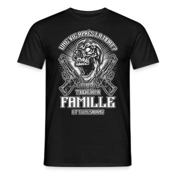 Don't touch my family - FR - Men's T-Shirt - black - Front - AI Model Male 178 light (178cm)