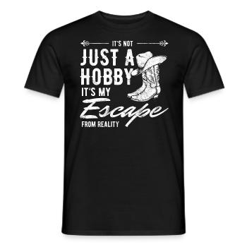 Line Dance Western Cowboy Country Music Dance - Men's T-Shirt - black - Front - AI Model Male 178 light (178cm)