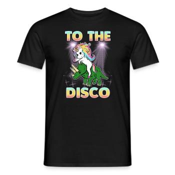 À la licorne disco et au dinosaure - T-shirt homme - noir - Devant - AI Model Male 178 light (178cm)