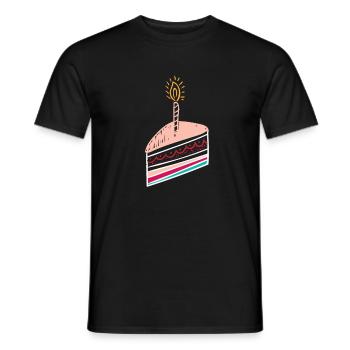 ANNIVERSAIRE DU GÂTEAU D'ANNIVERSAIRE - T-shirt homme - noir - Devant - AI Model Male 178 light (178cm)