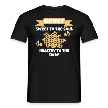 cadeau sucré miel pour nectar nid d'abeille abeille apiculteur - T-shirt homme - noir - Devant - AI Model Male 178 light (178cm)