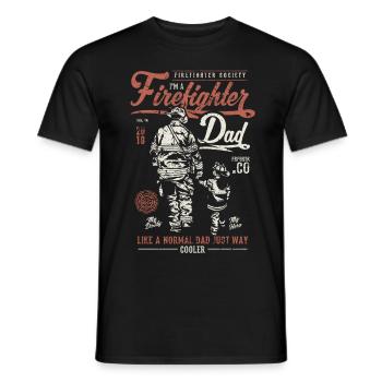 Firefighter Dad Firefighter T-Shirt Gift - Men's T-Shirt - black - Front - AI Model Male 178 light (178cm)