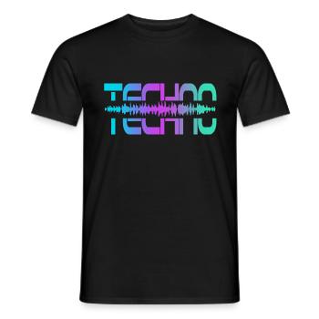 Techno Rave Raver - T-shirt homme - noir - Devant - AI Model Male 178 light (178cm)