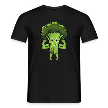 Chemise forte végétalienne Chemise de brocoli Fitness - T-shirt homme - noir - Devant - AI Model Male 178 light (178cm)