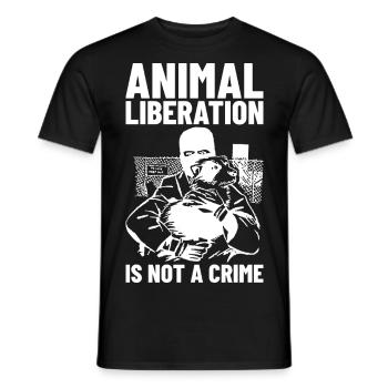 Animal Liberation Is Not A Crime (white) - Männer T-Shirt - Schwarz - Vorne - AI Model Male 178 light (178cm)