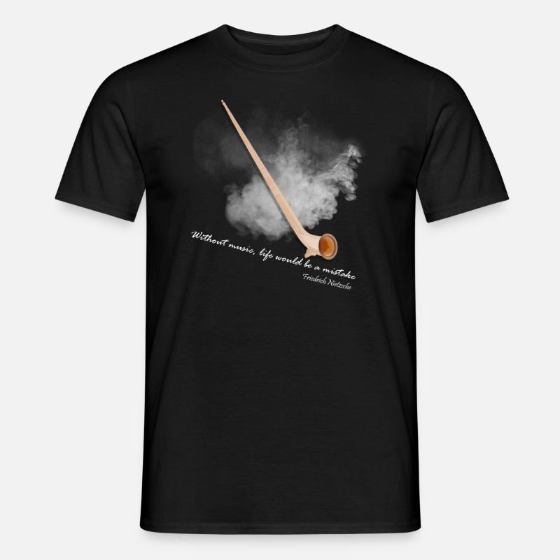 Alphorn - Männer T-Shirt - Schwarz