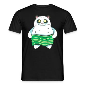 Asian panda made from sushi - Men's T-Shirt - black - Front - AI Model Male 178 light (178cm)