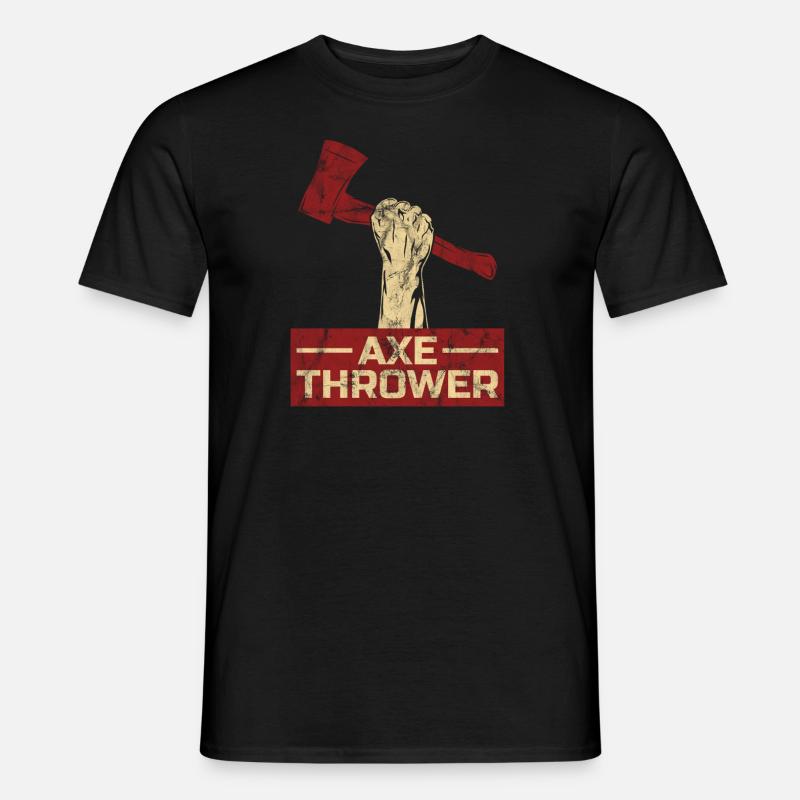 Axtwerfer Geschenk - Männer T-Shirt - Schwarz