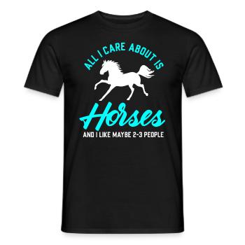 Riding horses - Men's T-Shirt - black - Front - AI Model Male 178 light (178cm)