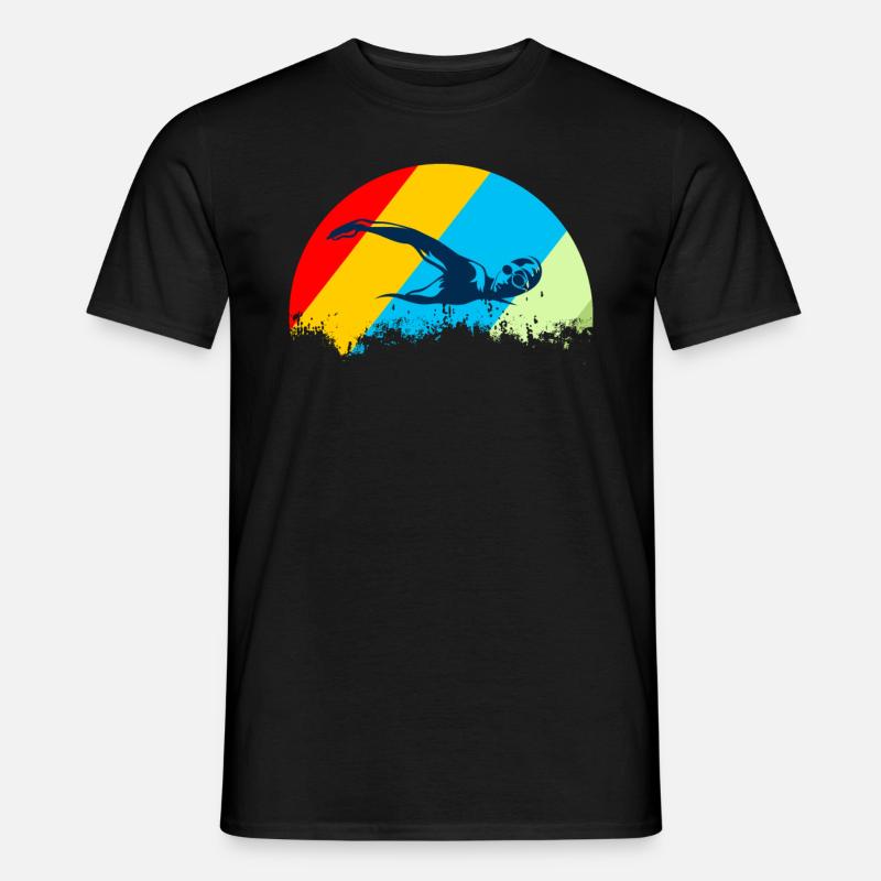 Schwimmen - Männer T-Shirt - Schwarz