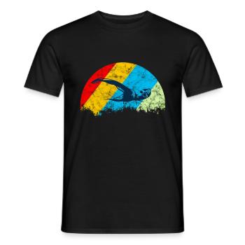 Schwimmen - Männer T-Shirt - Schwarz - Vorne - AI Model Male 178 light (178cm)