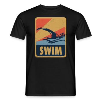 Passion swimming - Men's T-Shirt - black - Front - AI Model Male 178 light (178cm)