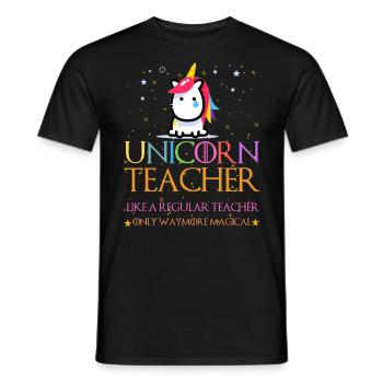 Unicorn Teacher Shirts - T-shirt homme - noir - Devant - AI Model Male 178 light (178cm)