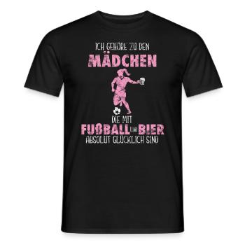Idée cadeau fille de football - T-shirt homme - noir - Devant - AI Model Male 178 light (178cm)
