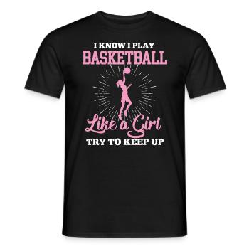 Basketball Mädchen - Männer T-Shirt - Schwarz - Vorne - AI Model Male 178 light (178cm)