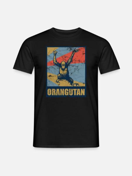 Orangutan Retro - Men's T-Shirt - black