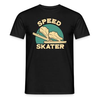 Speed skating skater designs - Men's T-Shirt - black - Front - AI Model Male 178 light (178cm)