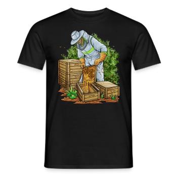 Beekeeper beekeeper honey bee - Men's T-Shirt - black - Front - AI Model Male 178 light (178cm)