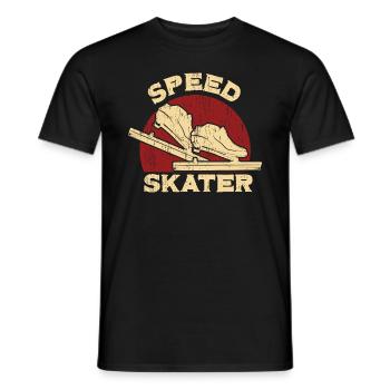 Eisschnelllauf - Männer T-Shirt - Schwarz - Vorne - AI Model Male 178 light (178cm)
