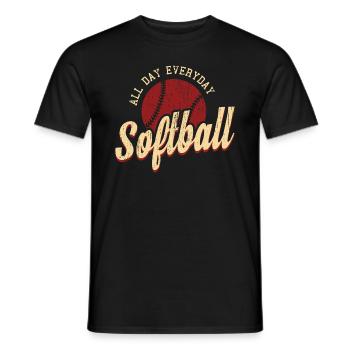 Softball - Männer T-Shirt - Schwarz - Vorne - AI Model Male 178 light (178cm)
