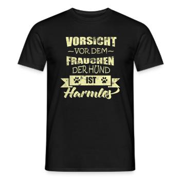Hund lustiger Spruch - Männer T-Shirt - Schwarz - Vorne - AI Model Male 178 light (178cm)