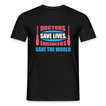 Ingénieur Ingénieur - T-shirt homme - noir - Devant - AI Model Male 178 light (178cm)