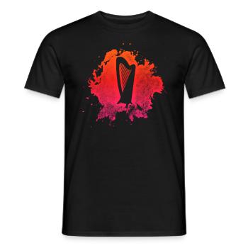 Harfe - Männer T-Shirt - Schwarz - Vorne - AI Model Male 178 light (178cm)