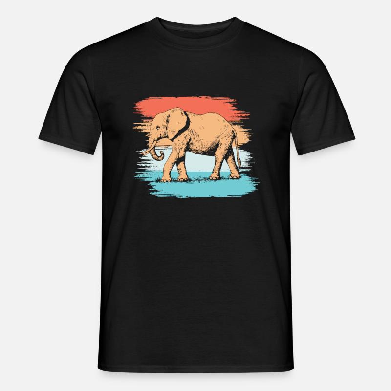 Elefant Elefantenbulle Steppenelefant - Männer T-Shirt - Schwarz