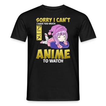 Dessin animé Anime Japon - T-shirt homme - noir - Devant - AI Model Male 178 light (178cm)