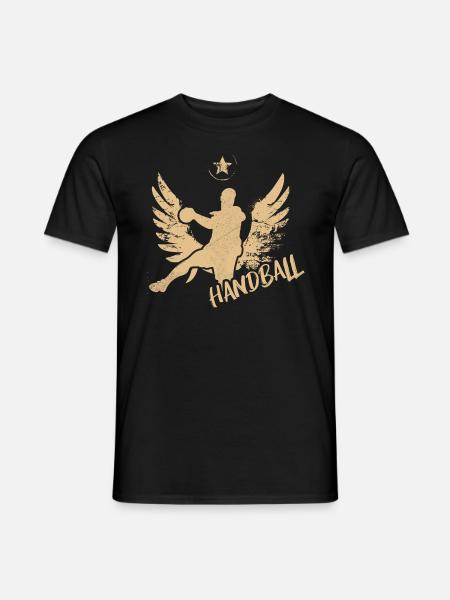 handball throw jump gift - Men's T-Shirt - black
