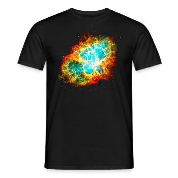 Supernova, Crab Nebula, Space, Galaxy, Milky Way - Men's T-Shirt - black - Front - AI Model Male 178 light (178cm)