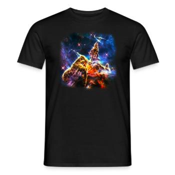 Mystic Mountain, Carina Nebula, Space, Galaxy, - T-shirt homme - noir - Devant - AI Model Male 178 light (178cm)