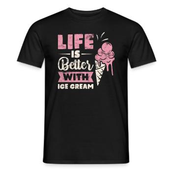 Sommer Sonne Eis Ice Cream - Männer T-Shirt - Schwarz - Vorne - AI Model Male 178 light (178cm)
