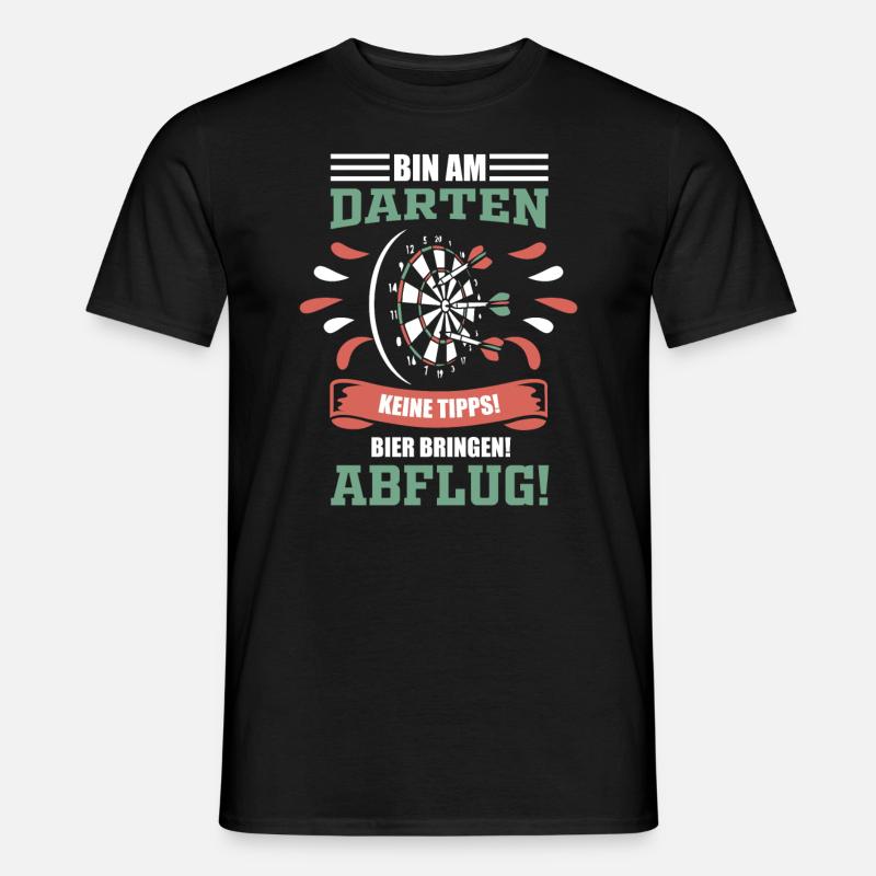 Dart Darts Darten Spruch - Männer T-Shirt - Schwarz