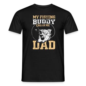 Father and son fishing gift - Men's T-Shirt - black - Front - AI Model Male 178 light (178cm)