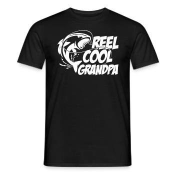 Pêche pêcheur à la ligne - Reel cool papy - T-shirt homme - noir - Devant - AI Model Male 178 light (178cm)