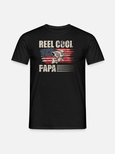 Fischen Papa Geschenk - Männer T-Shirt - Schwarz