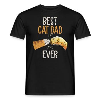Cats Cat best Friends - Men's T-Shirt - black - Front - AI Model Male 178 light (178cm)