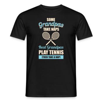 Tennis Opa Geschenk - Men's T-Shirt - black - Front - AI Model Male 178 light (178cm)