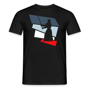 kendo retro - Men's T-Shirt - black - Front - AI Model Male 178 light (178cm)