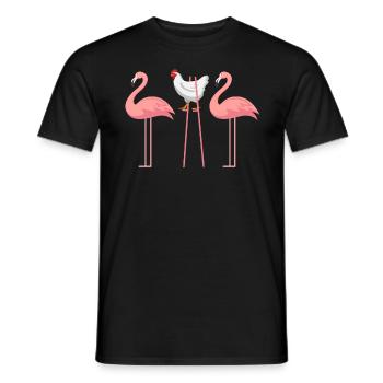 Flamingo kylling sjov gaveide - Mænd T-shirt - sort - Foran - AI Model Male 178 light (178cm)